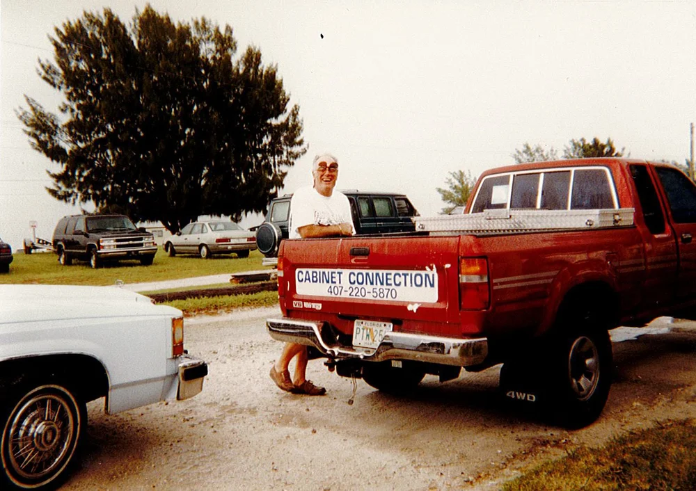 Original red Cabinet Connection truck